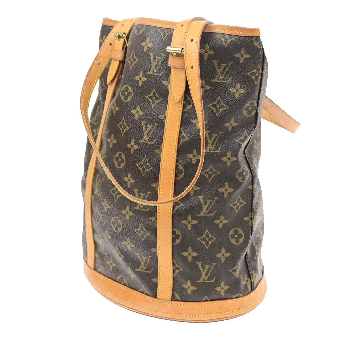 1OUIS VUITTON BUCKET GM Shoulder Tote Bag Monogram Leather Brown M42236 33SA172