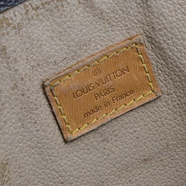 LOUIS VUITTON Logo Sac Plat Hand Tote Bag Monogram Leather Brown M51140 69ED402