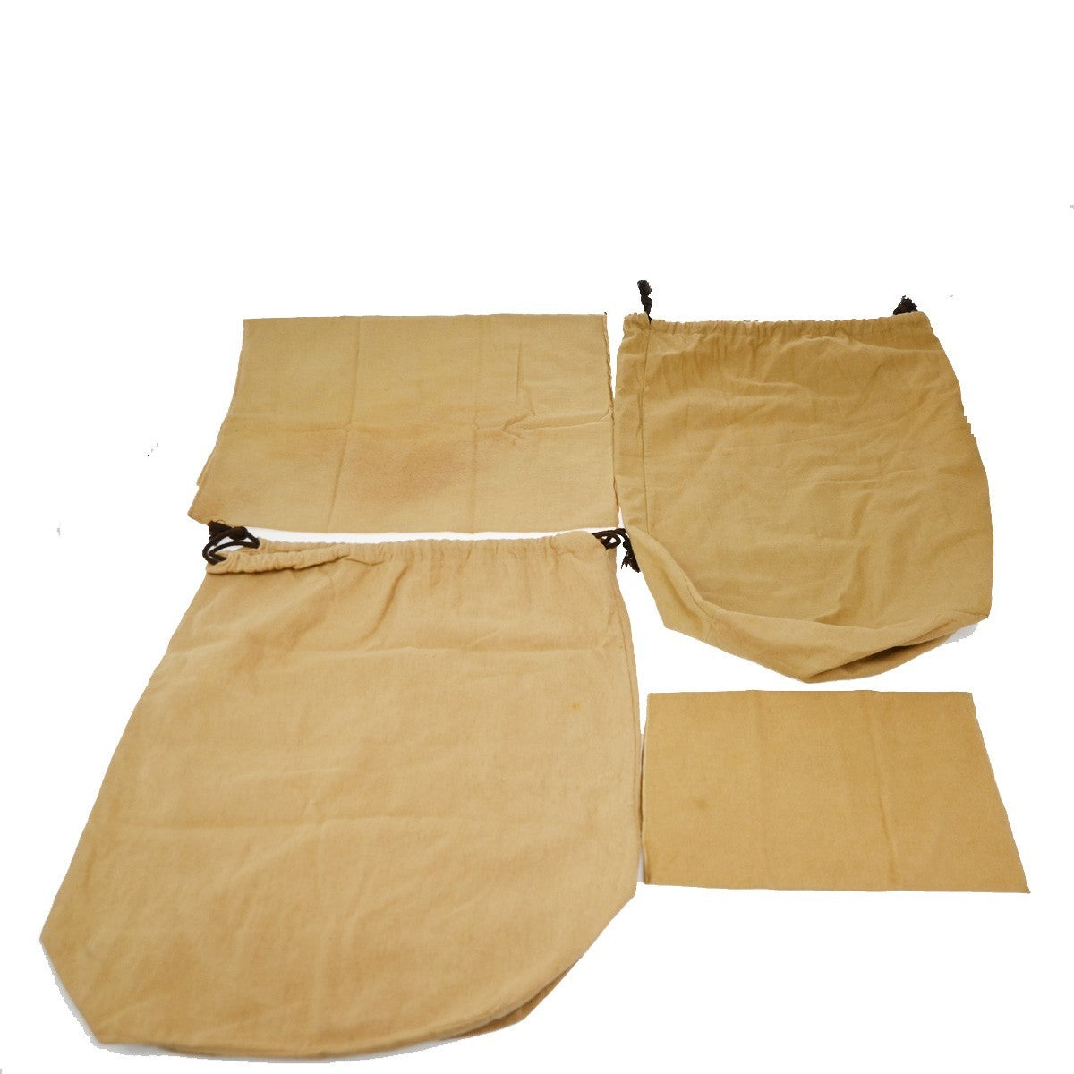 LOUIS VUITTON Logo 10 Set Dust Bag Drawstring Canvas Cotton Beige Brown 09ZA267