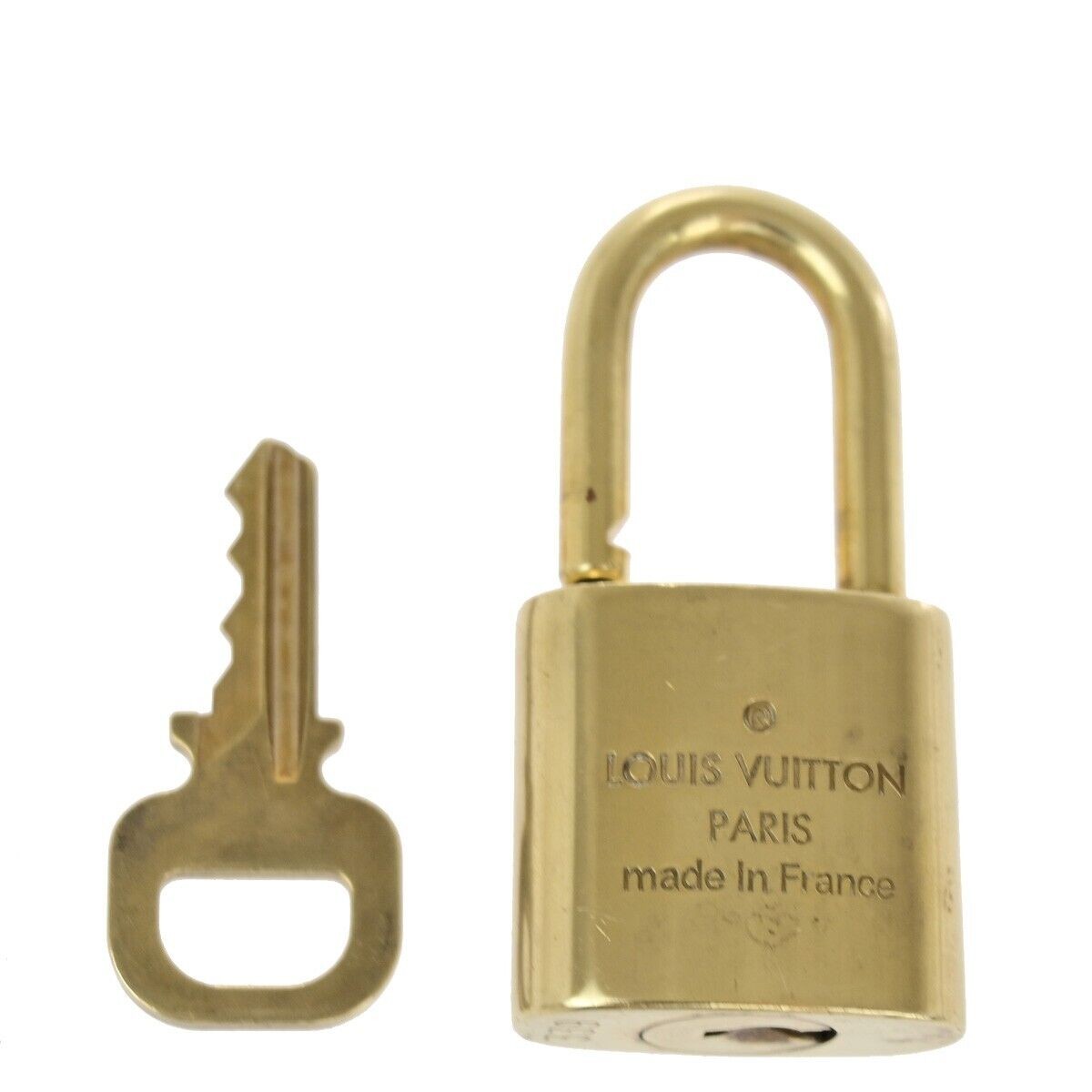 LOUIS VUITTON LV 10 SET PADLOCK KEY BAG CHARM CADENA GOLD PLATED FRANCE 30SH831