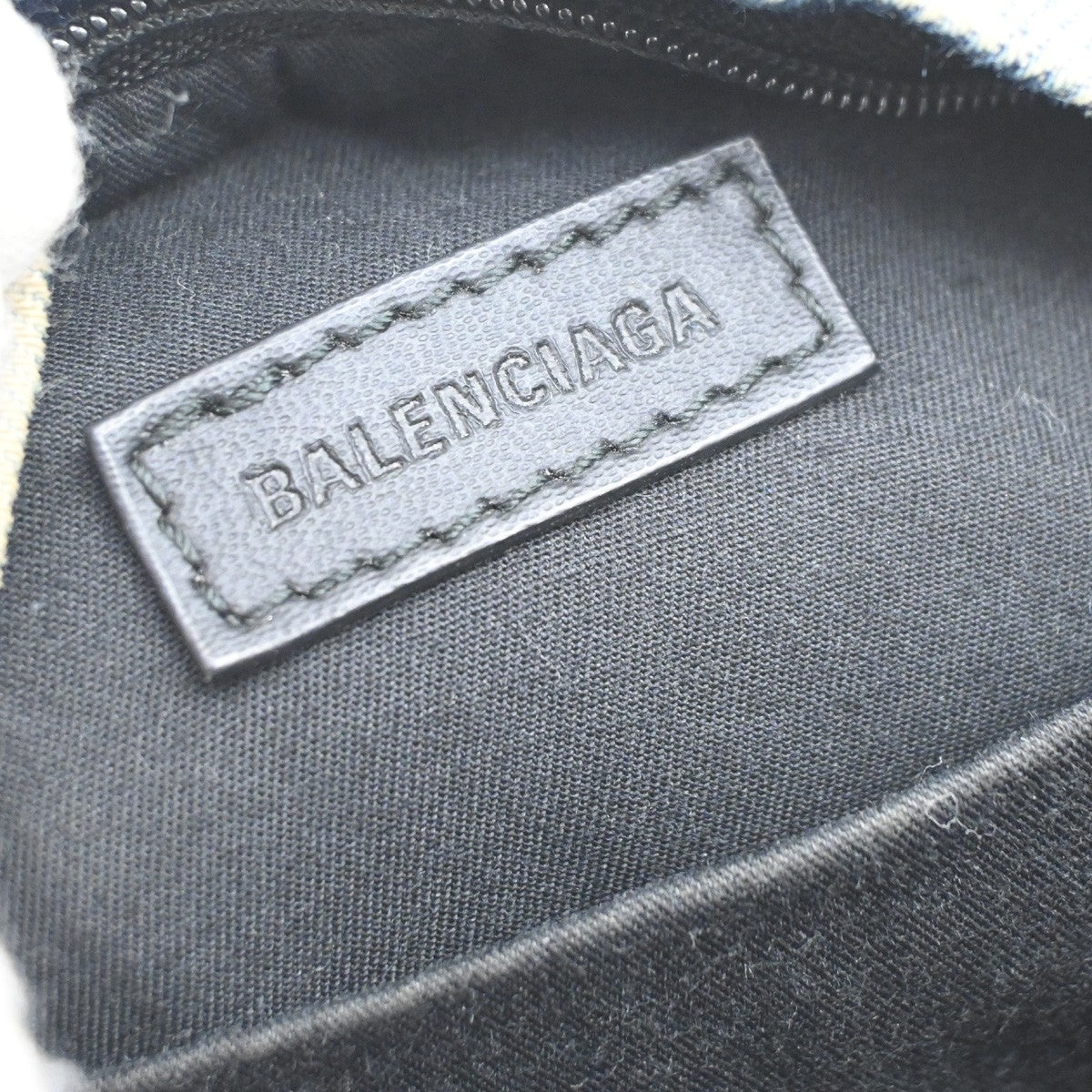 BALENCIAGA Logo Explorer 2Way Mini Shoulder Bag Canvas Denim Blue 38FC150