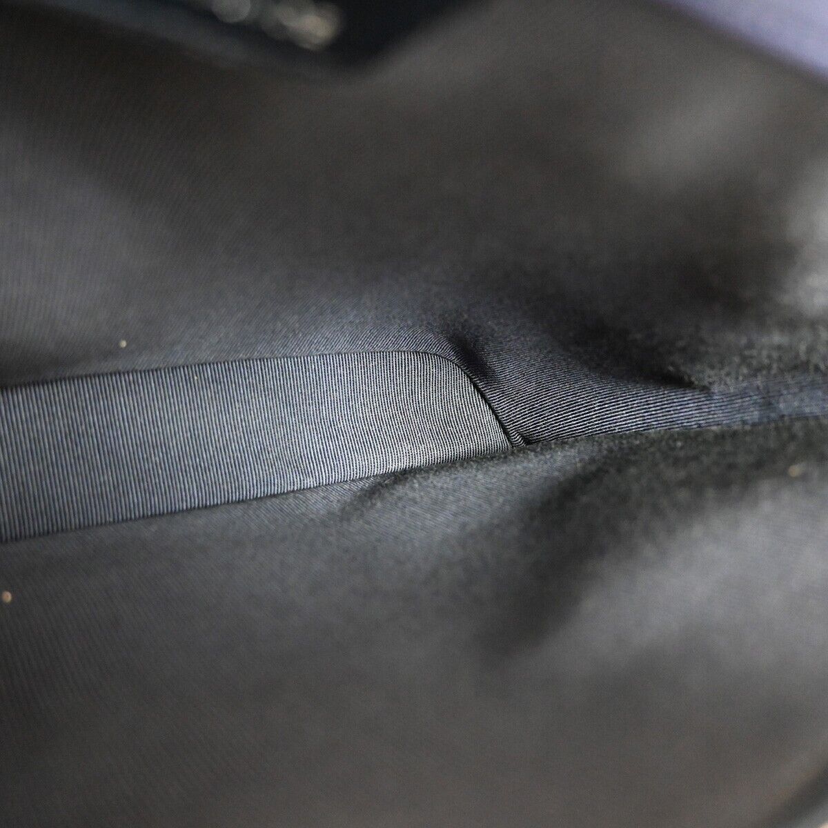 CHANEL CC Logo Metal Handle Hand Tote Bag Nylon Leather Blue Silver 35KA012