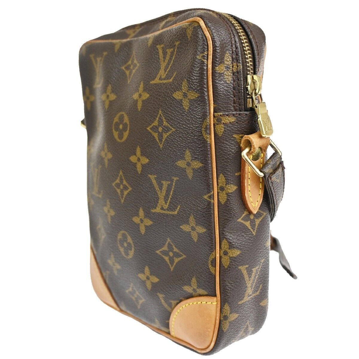 LOUIS VUITTON Danube Shoulder Bag Monogram Leather Brown France M45266 86EA653
