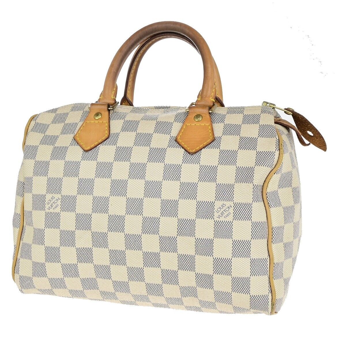 LOUIS VUITTON Speedy 25 Hand Bag Damier Azur Leather White U.S.A. N41534 13ED028