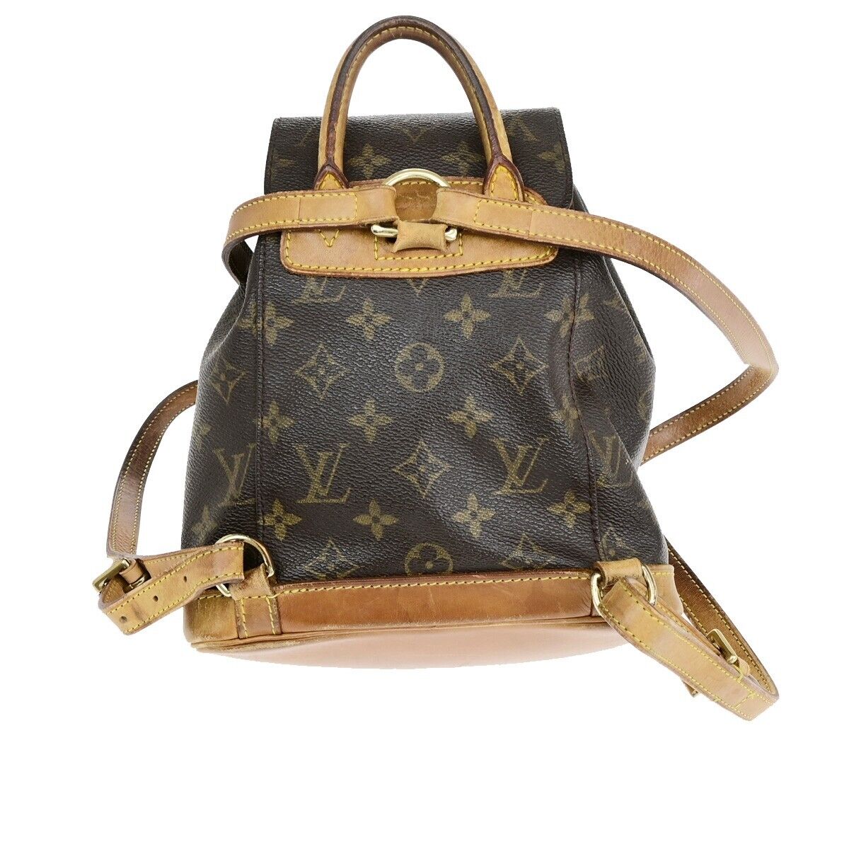 LOUIS VUITTON Mini Montsouris Backpack Bag Monogram Leather Brown M51137 70EB471