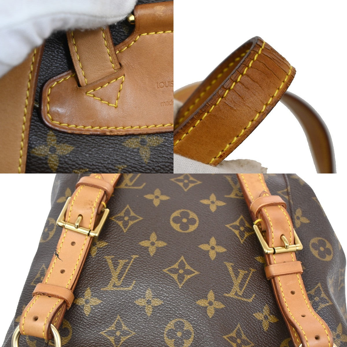 LOUIS VUITTON Montsouris MM Backpack Bag Monogram Leather Brown M51136 90KB089