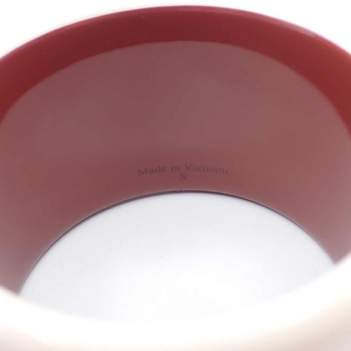 HERMES Logo Bicolor Resin Bangle Bracelet Size S White Purple 62RL258