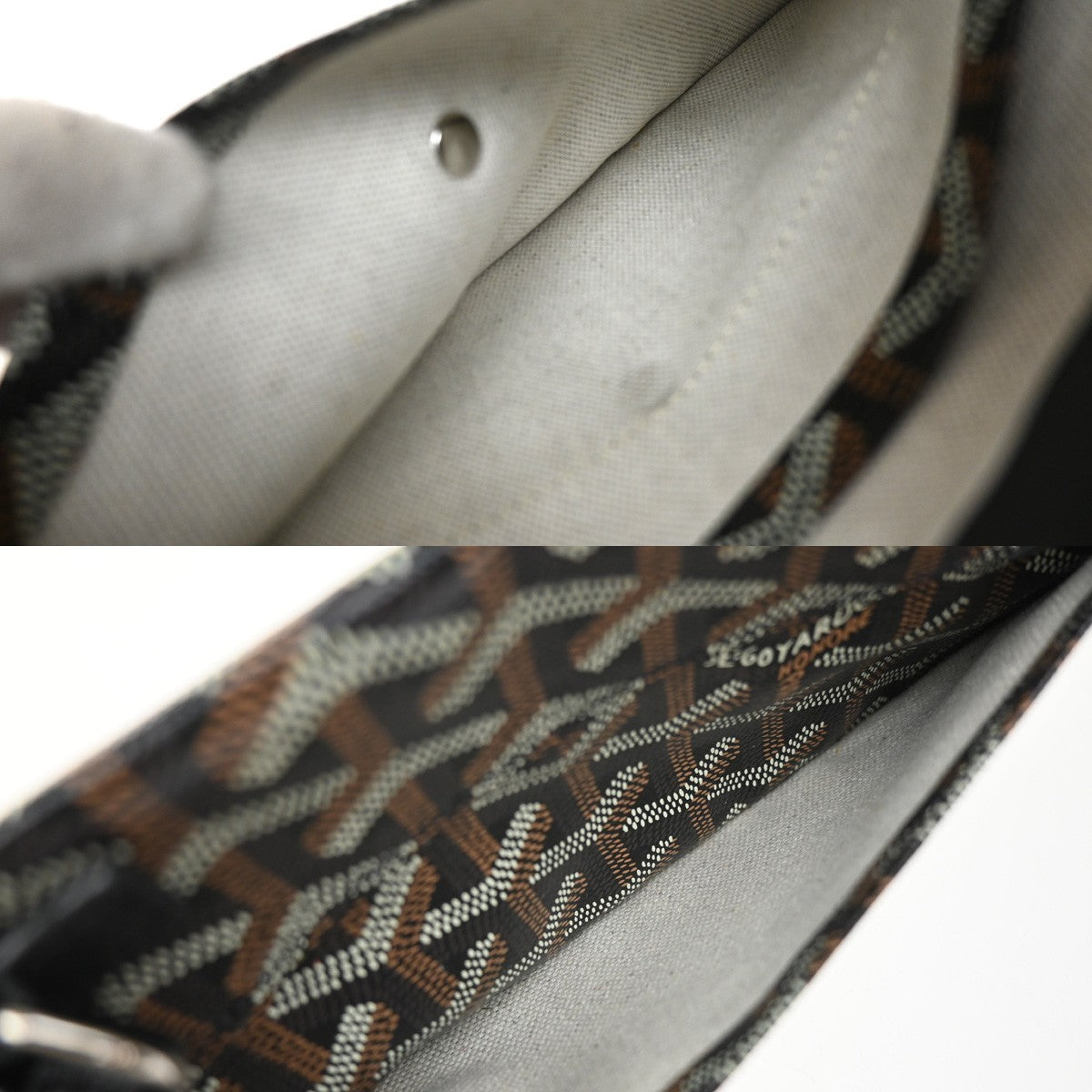 GOYARD Saint Louis PM Shoulder Tote Bag Coating Canvas Leather Black 332RF940