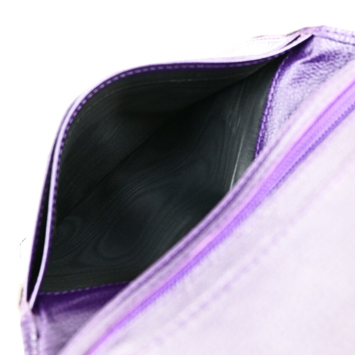 CHANEL CC Logo Bifold Wallet Leather Purple GHW Made in France 79RK703