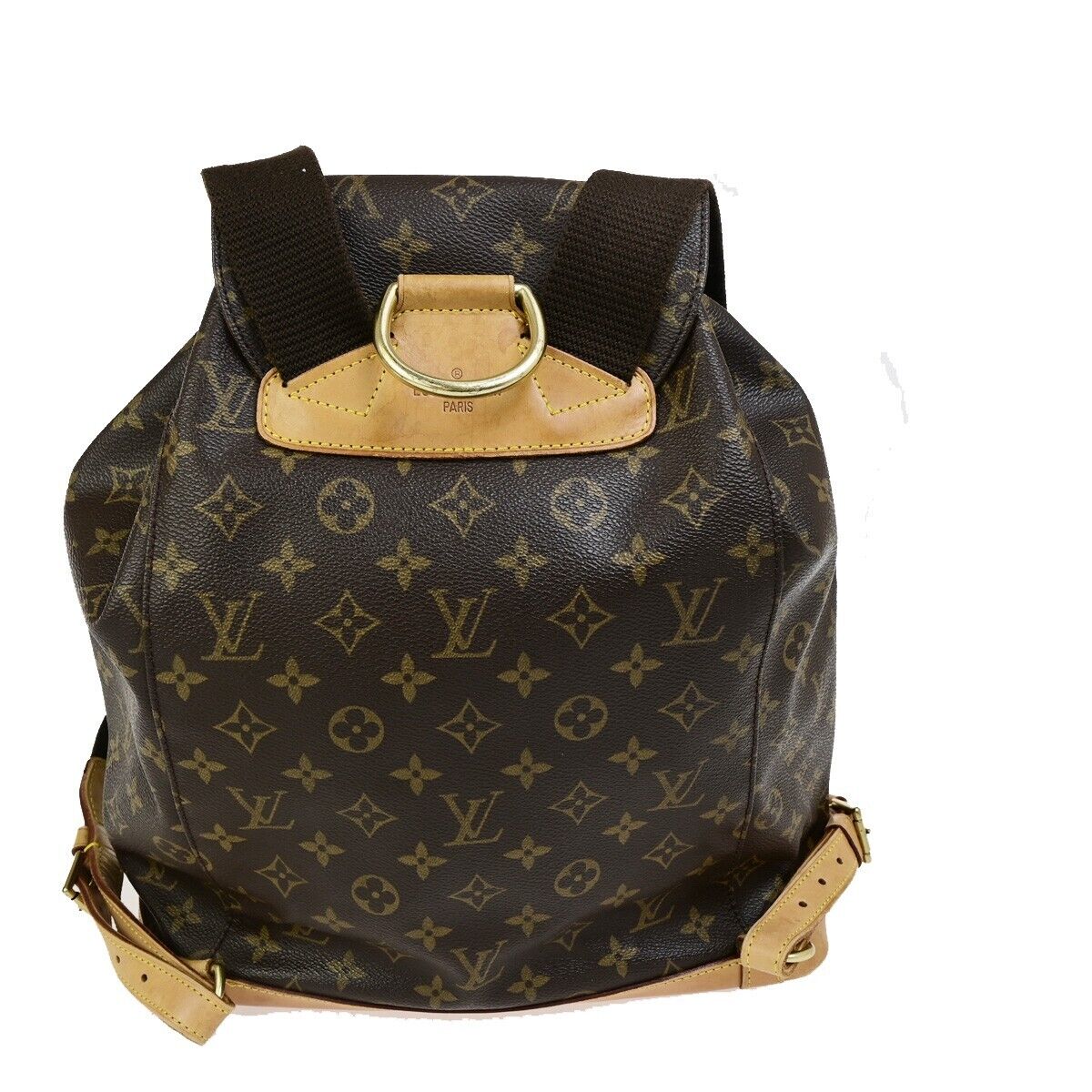 LOUIS VUITTON Montsouris GM Backpack Bag Monogram Leather Brown M51135 13EC875