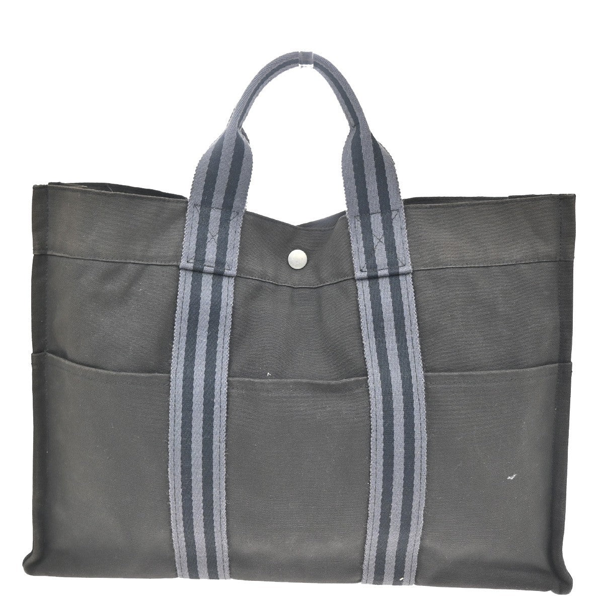 HERMES Fourre-Tout MM Hand Tote Bag Canvas Black France 100% Cotton 02KC915