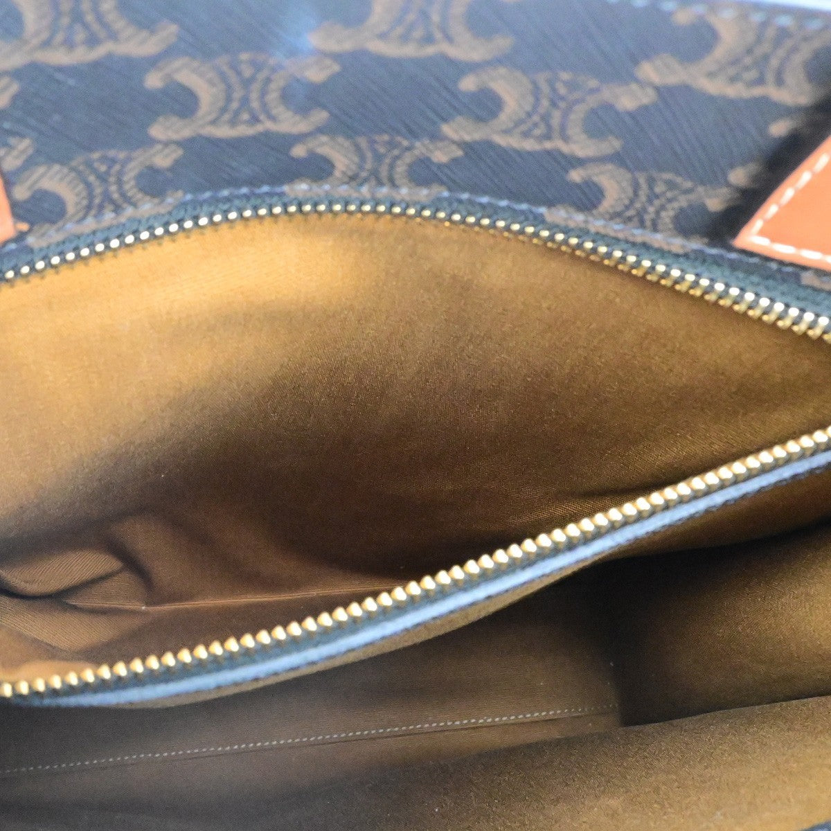 54.Live CELINE Vertical Cabas 2Way Tote Bag Triomphe Canvas Leather 662RK408