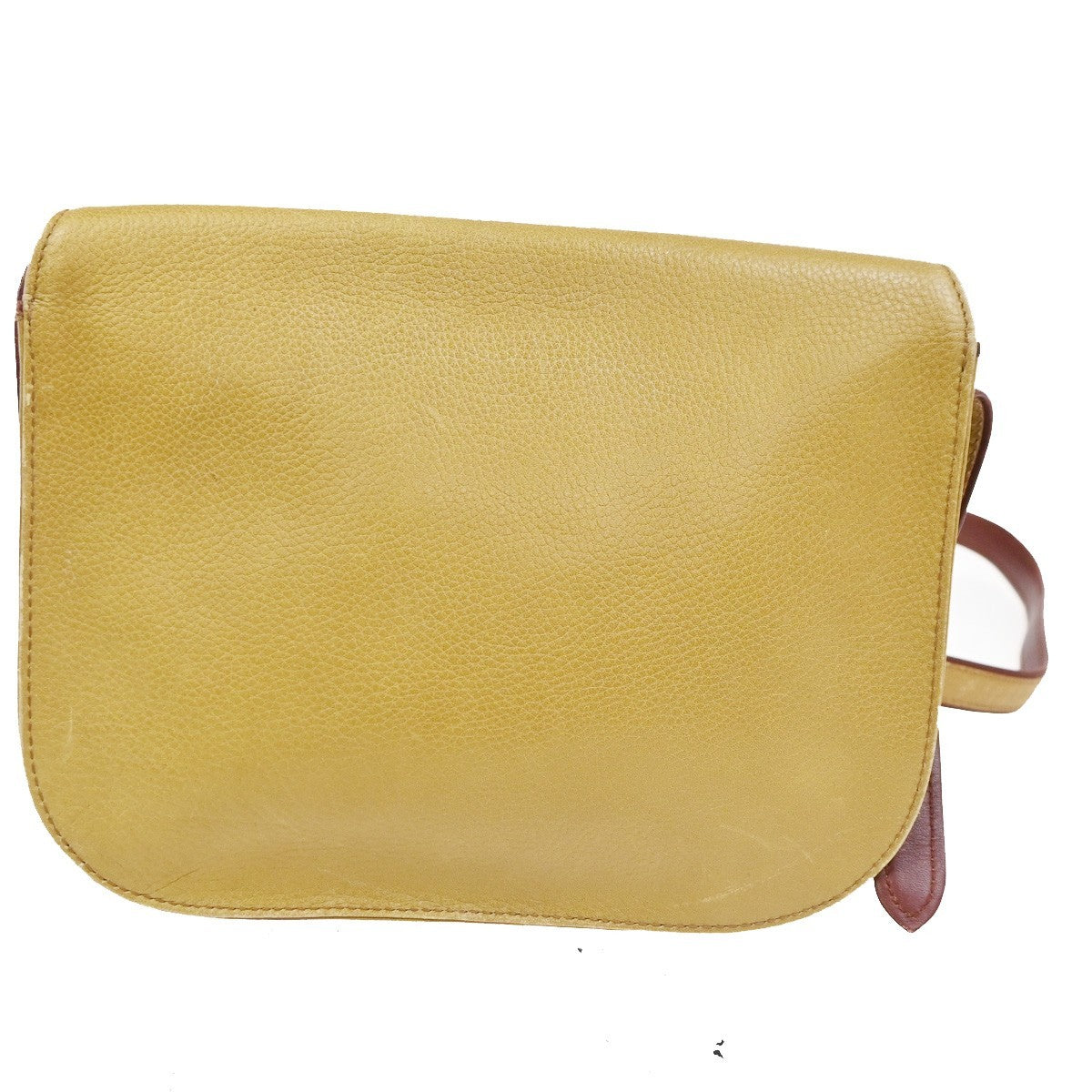 MUST DE CARTIER 2C Logo Bicolor Shoulder Bag Leather Yellow Red 61TA698