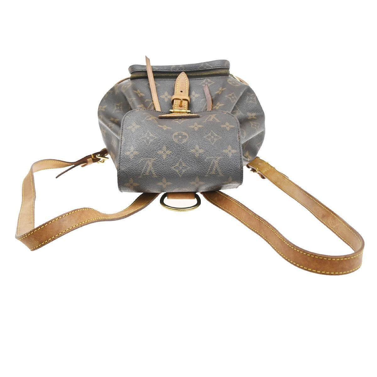 LOUIS VUITTON Montsouris MM Backpack Bag Monogram Leather Brown M51136 18SA126