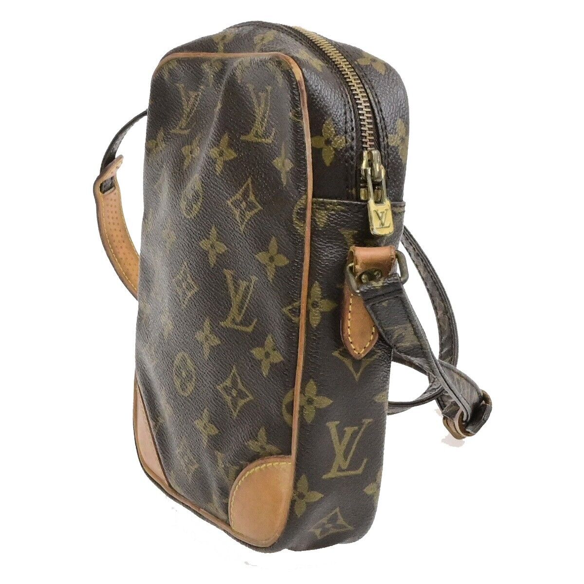 LOUIS VUITTON Danube Shoulder Bag Monogram Leather Brown France M45266 64FA199