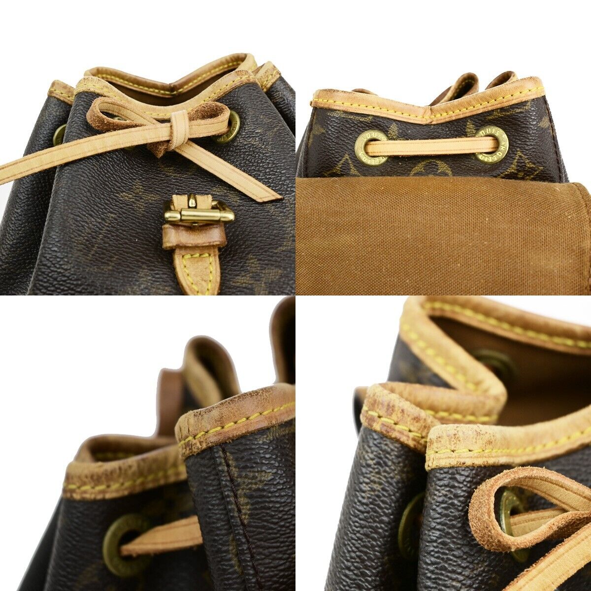 LOUIS VUITTON Mini Montsouris Backpack Bag Monogram Leather Brown M51137 70EB471