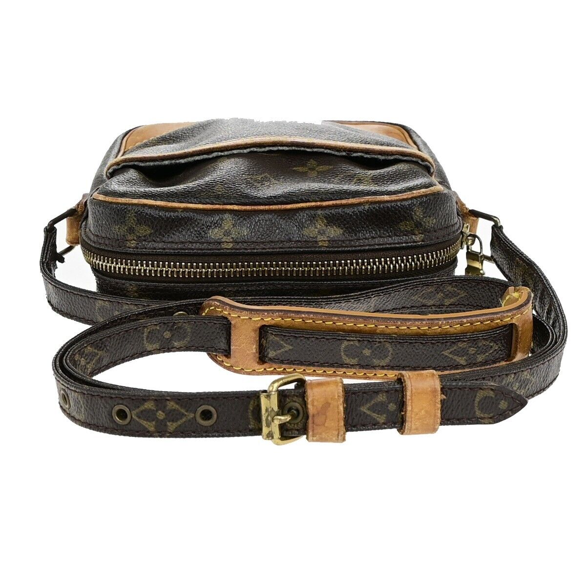 LOUIS VUITTON Danube Shoulder Bag Monogram Leather Brown France M45266 64ED013