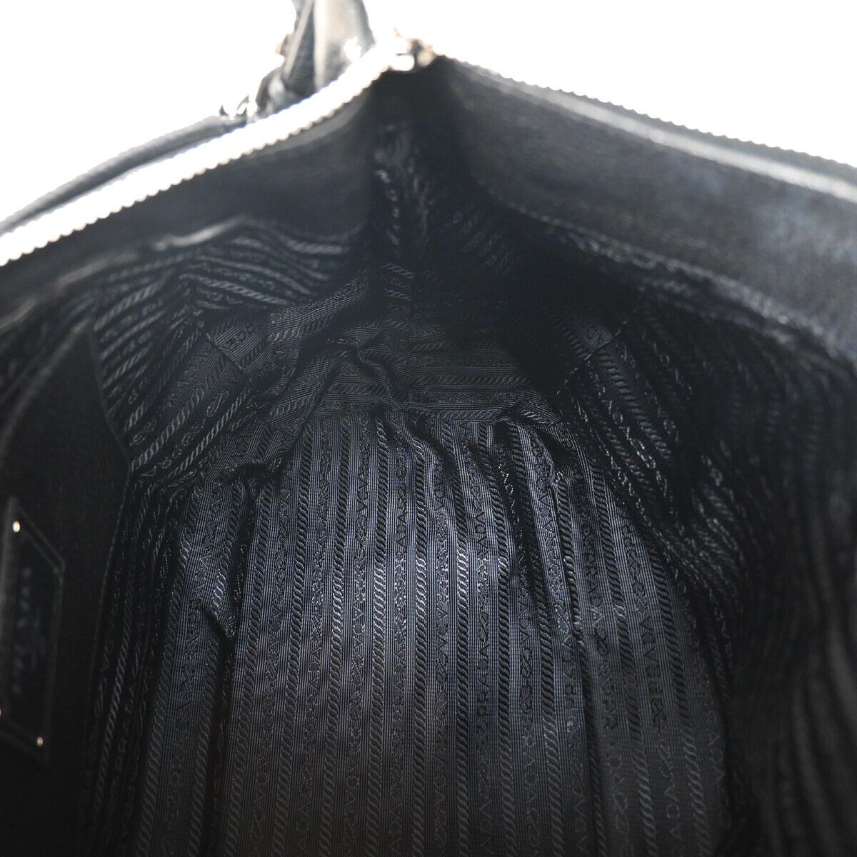 PRADA MILANO Logo Shoulder Bag Vitello Phenix Leather Nero Black SHW 53RH799