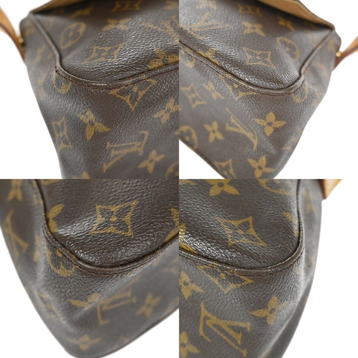 LOUIS VUITTON Mini Looping Hand Bag Monogram Leather Brown France M51147 98ED470