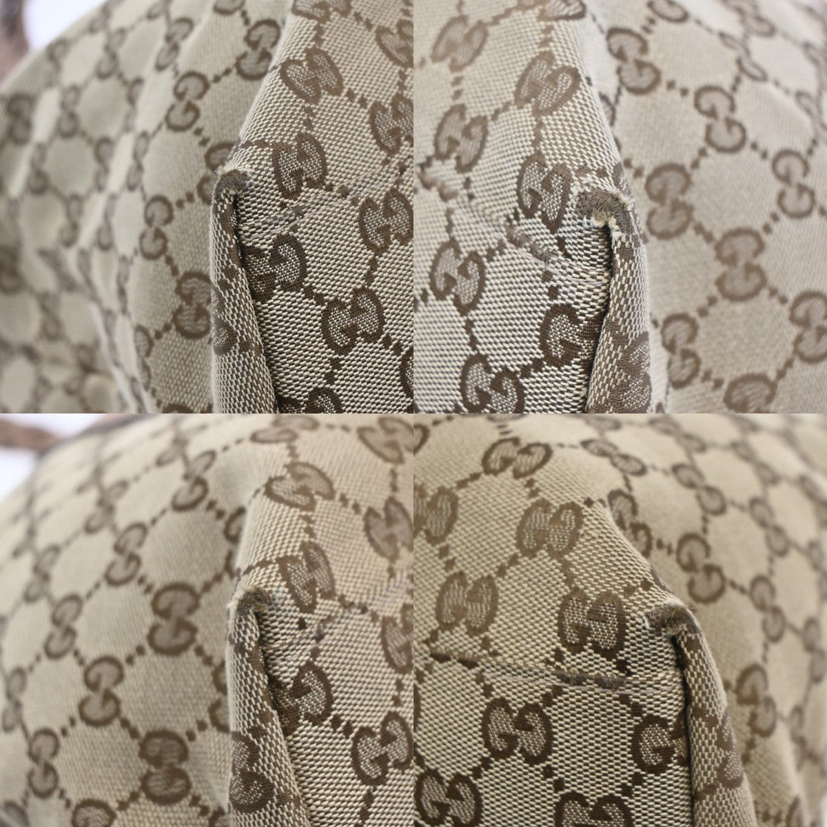 GUCCI Logo Bamboo GG Shoulder Hand Bag Canvas Leather Beige Pink Italy 32MA171