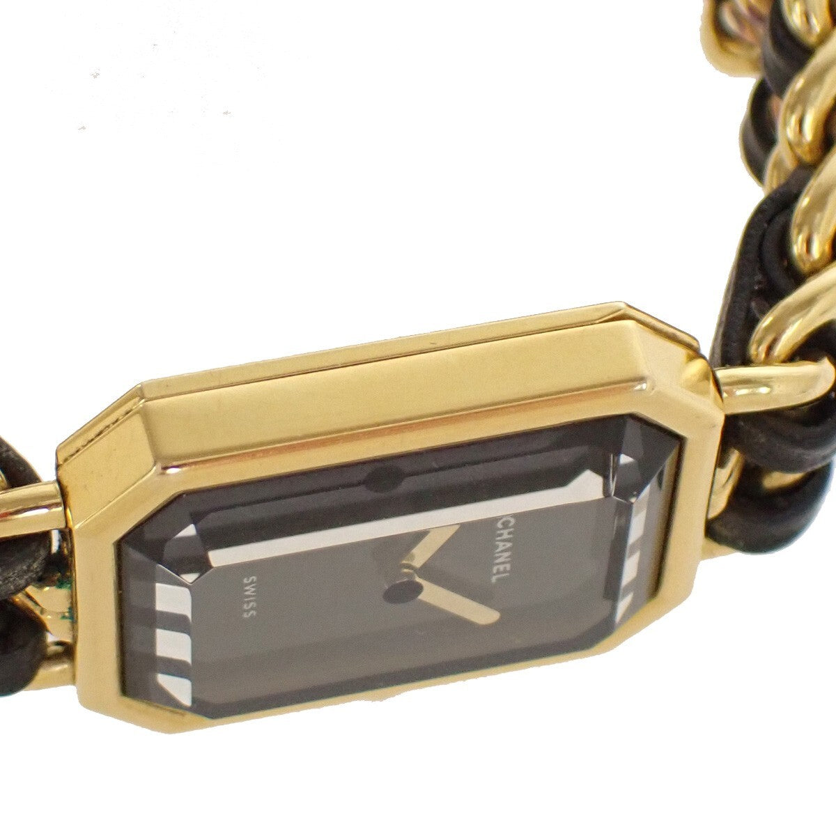 CHANEL Logo Premiere Watch H0001  #M Quartz Gold-Plated Leather GHW 685LC516