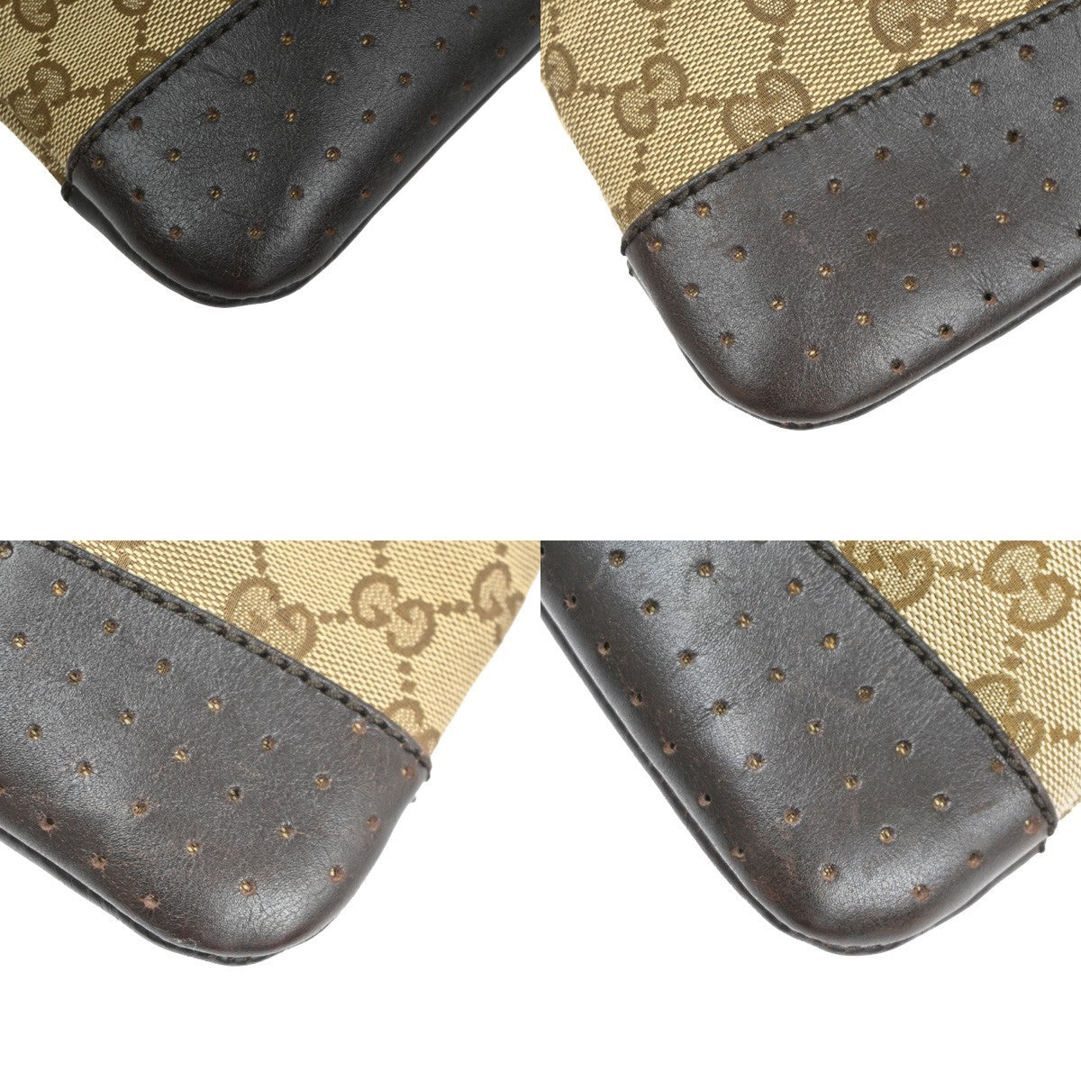 GUCCI Logo GG Crossbody Shoulder Bag Leather Canvas Brown SHW Italy 83KD060