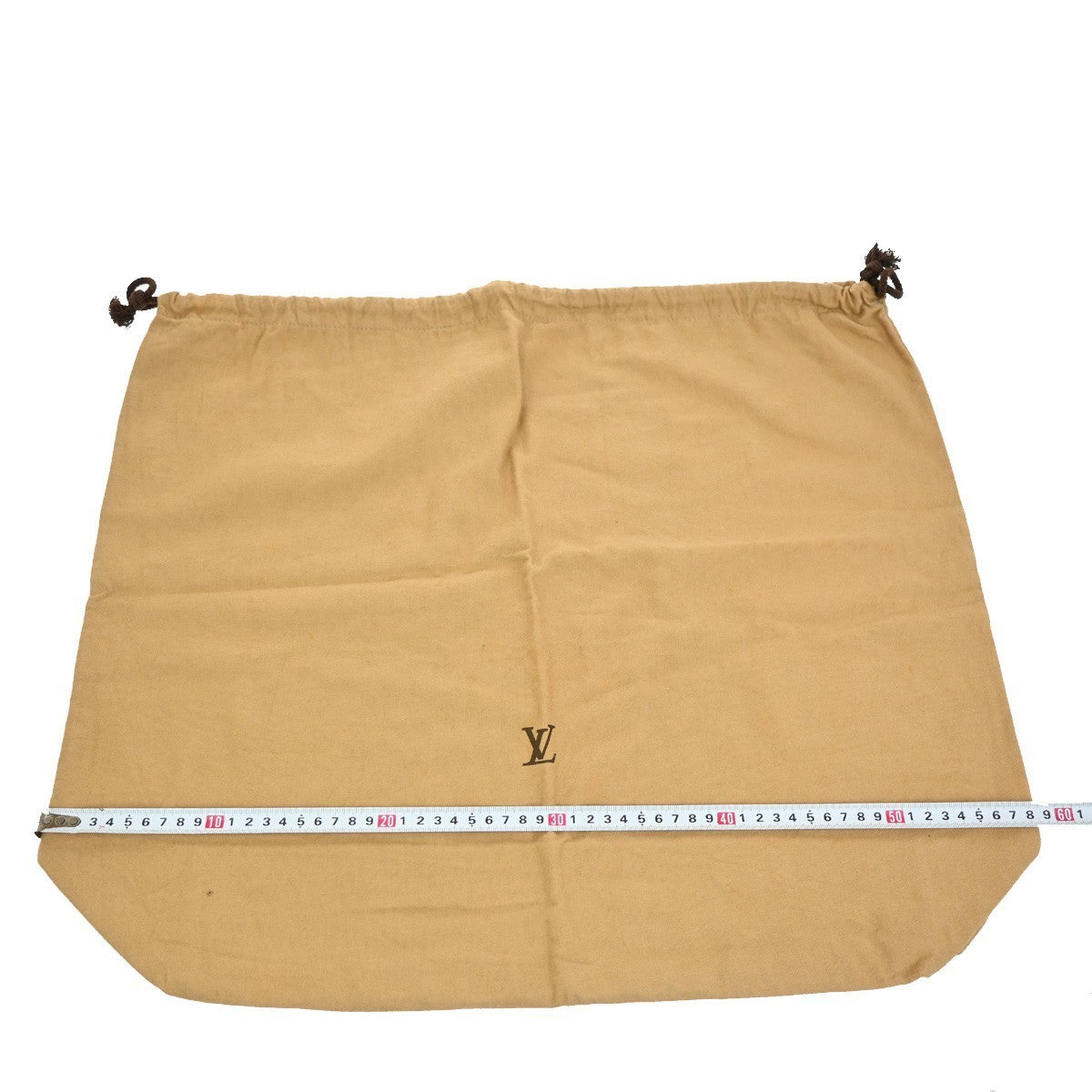 LOUIS VUITTON Logo 10 Set Dust Bag Drawstring Canvas Cotton Beige Brown 07KB709