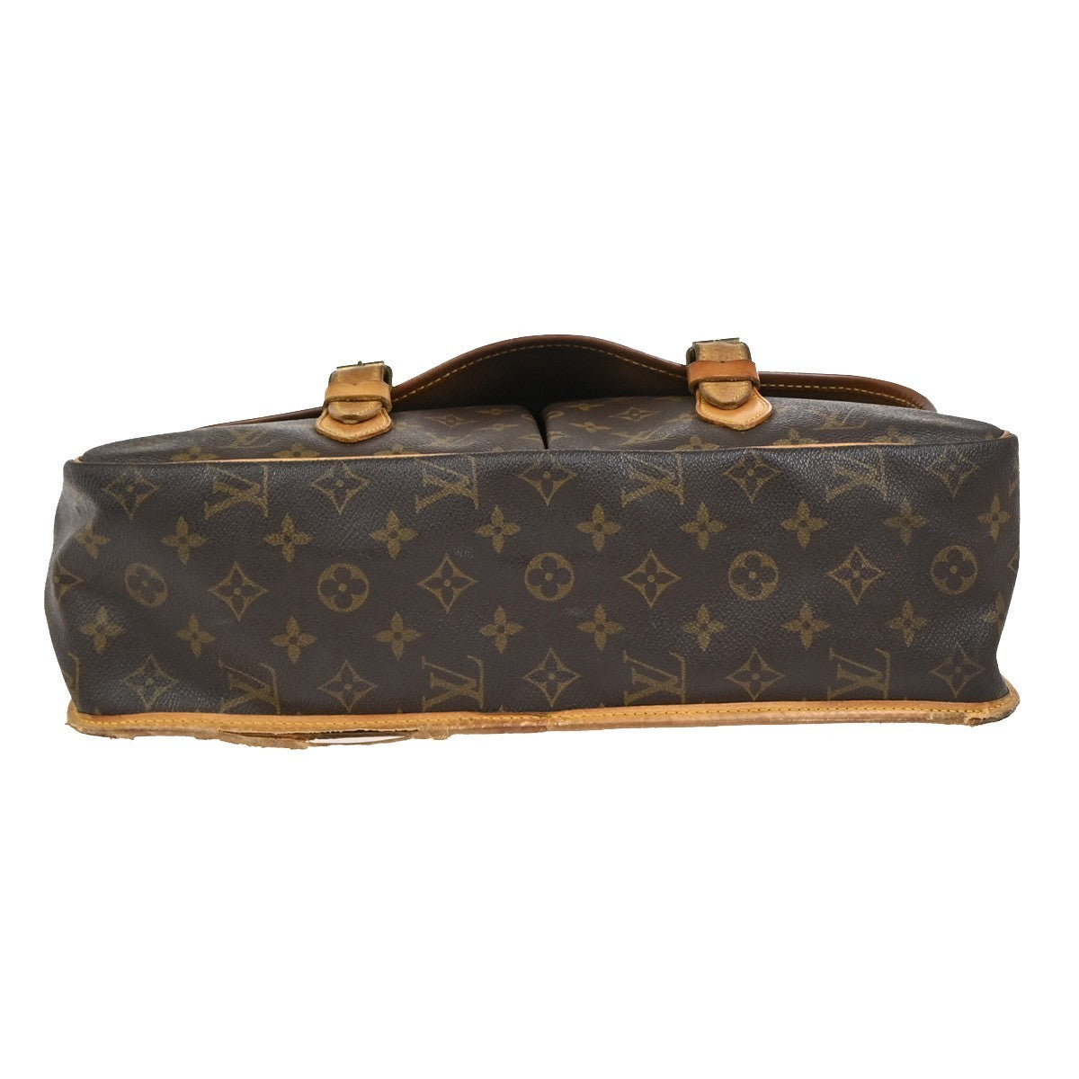 LOUIS VUITTON Gibeciere GM Shoulder Bag Monogram Leather Brown M42249 68YJ063