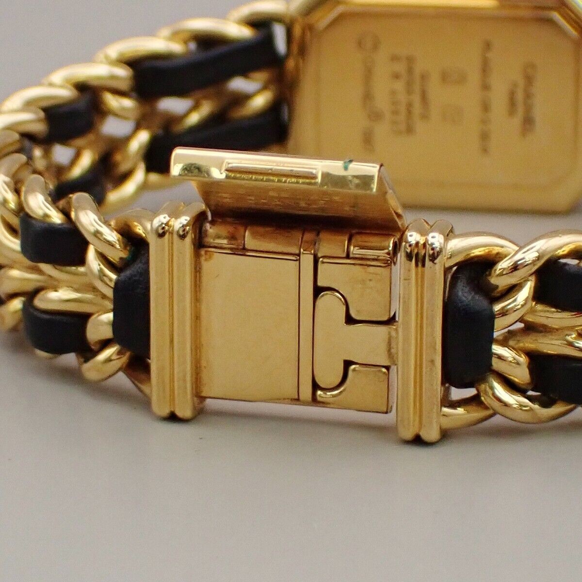CHANEL Logo Premiere Watch H0001  # L Quartz Gold Plated Leather GHW 670RK948