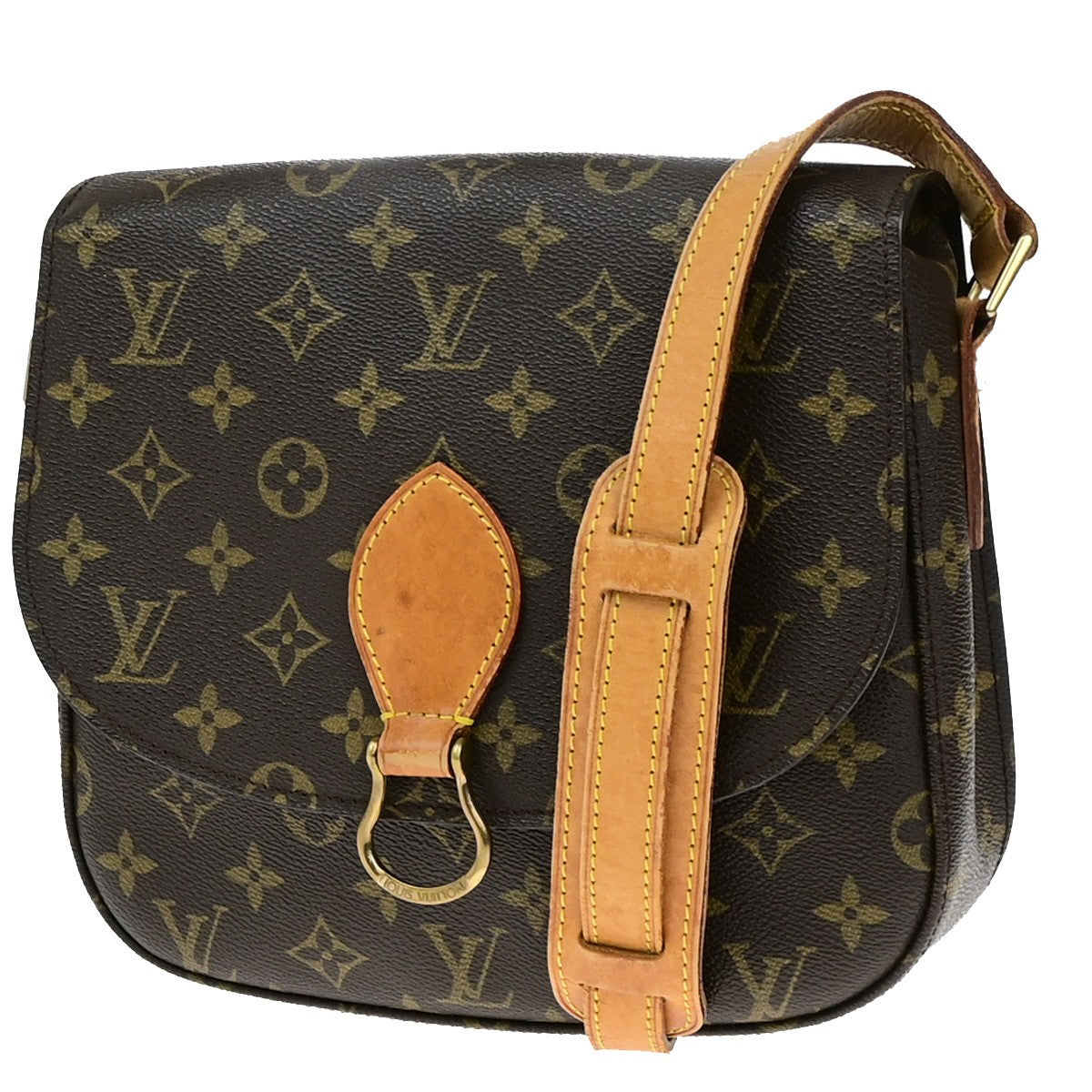 LOUIS VUITTON Saint Cloud GM Shoulder Bag Monogram Leather Brown M51242 35YH130