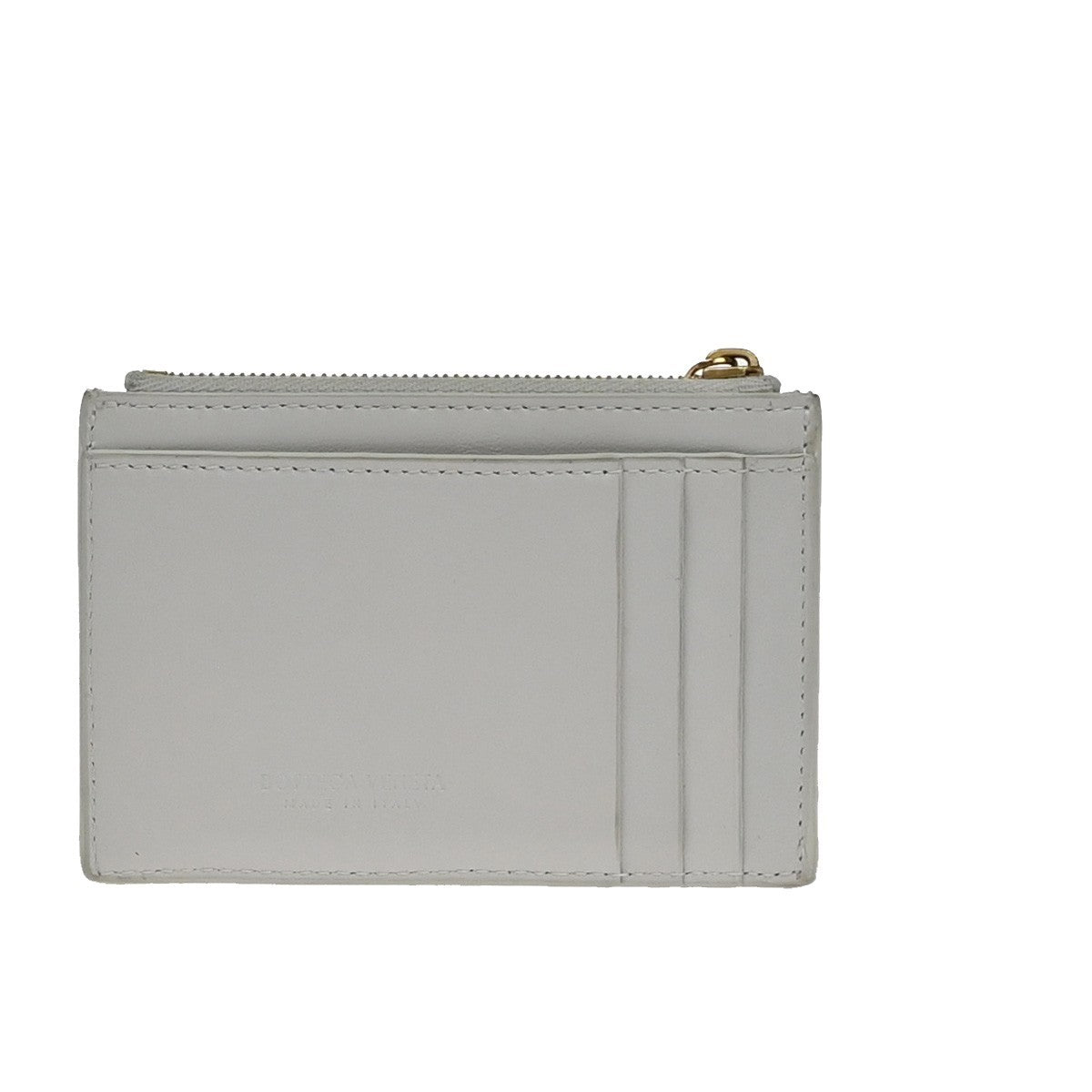 BOTTEGA VENETA Logo Cassette Intrecciato Compact Wallet Leather White 65EG128