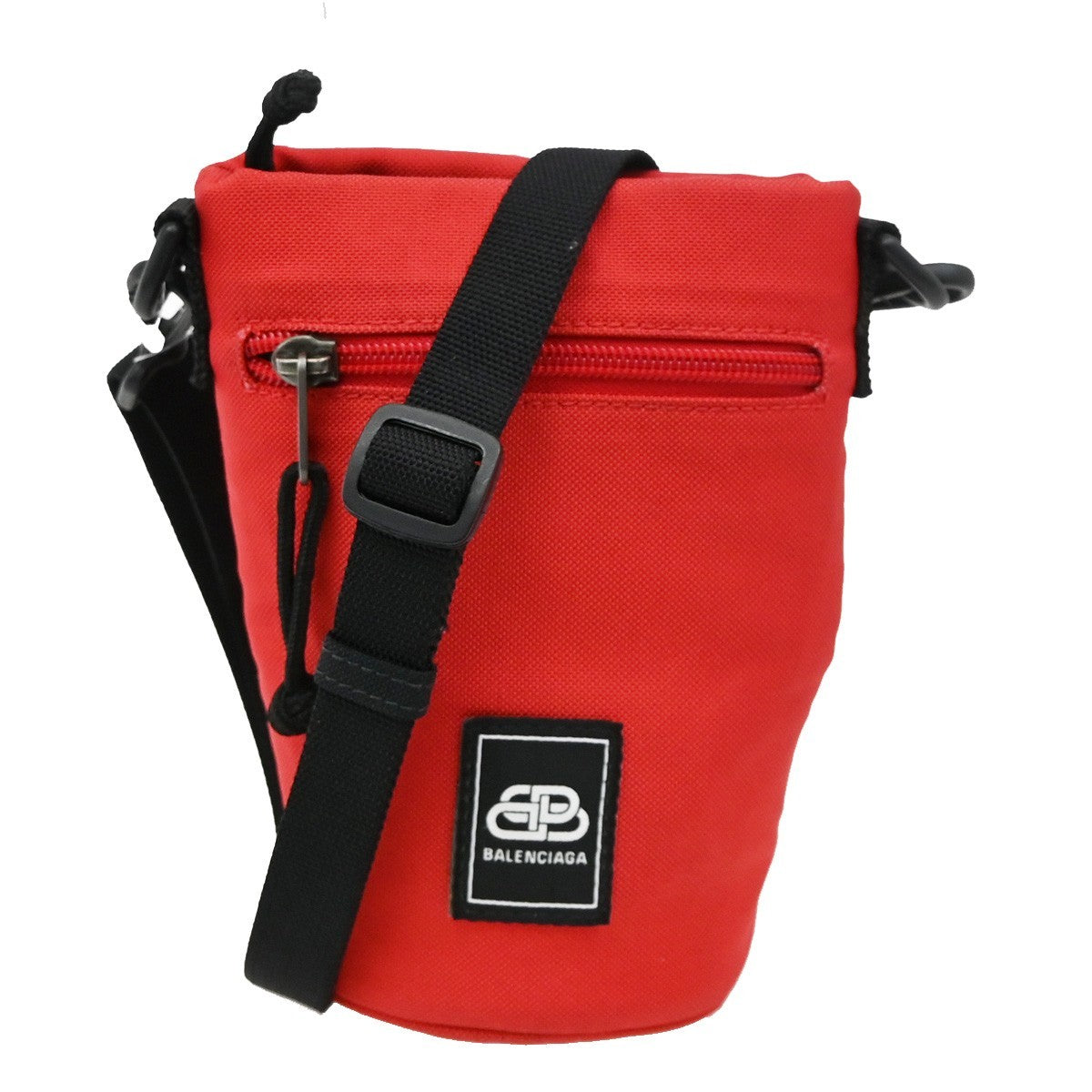 BALENCIAGA Weekend Bottle Holder Crossbody Canvas Nylon Red BK SHW Italy 34TA128