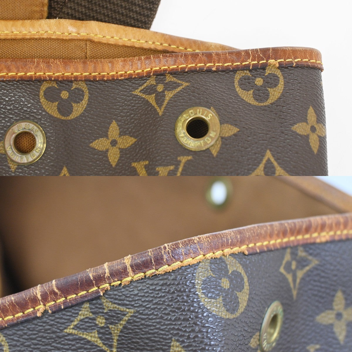 LOUIS VUITTON Montsouris GM Backpack Bag Monogram Leather Brown M51135 64ZA353