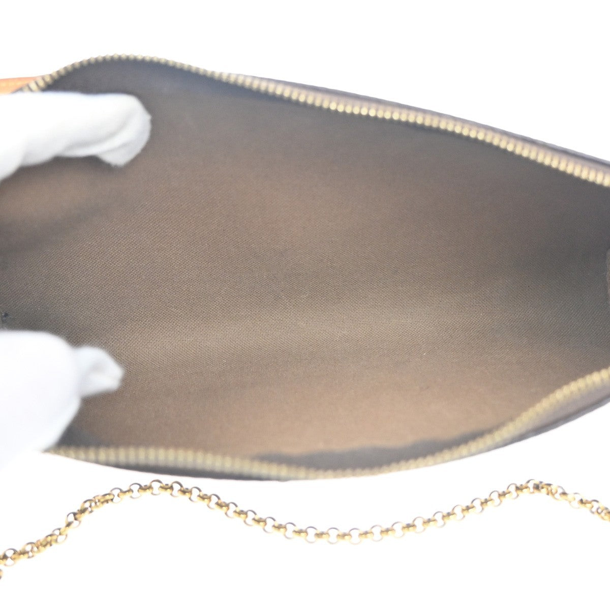 LOUIS VUITTON Eva 2Way Chain Shoulder Bag Monogram Leather Brown M95567 96KC617