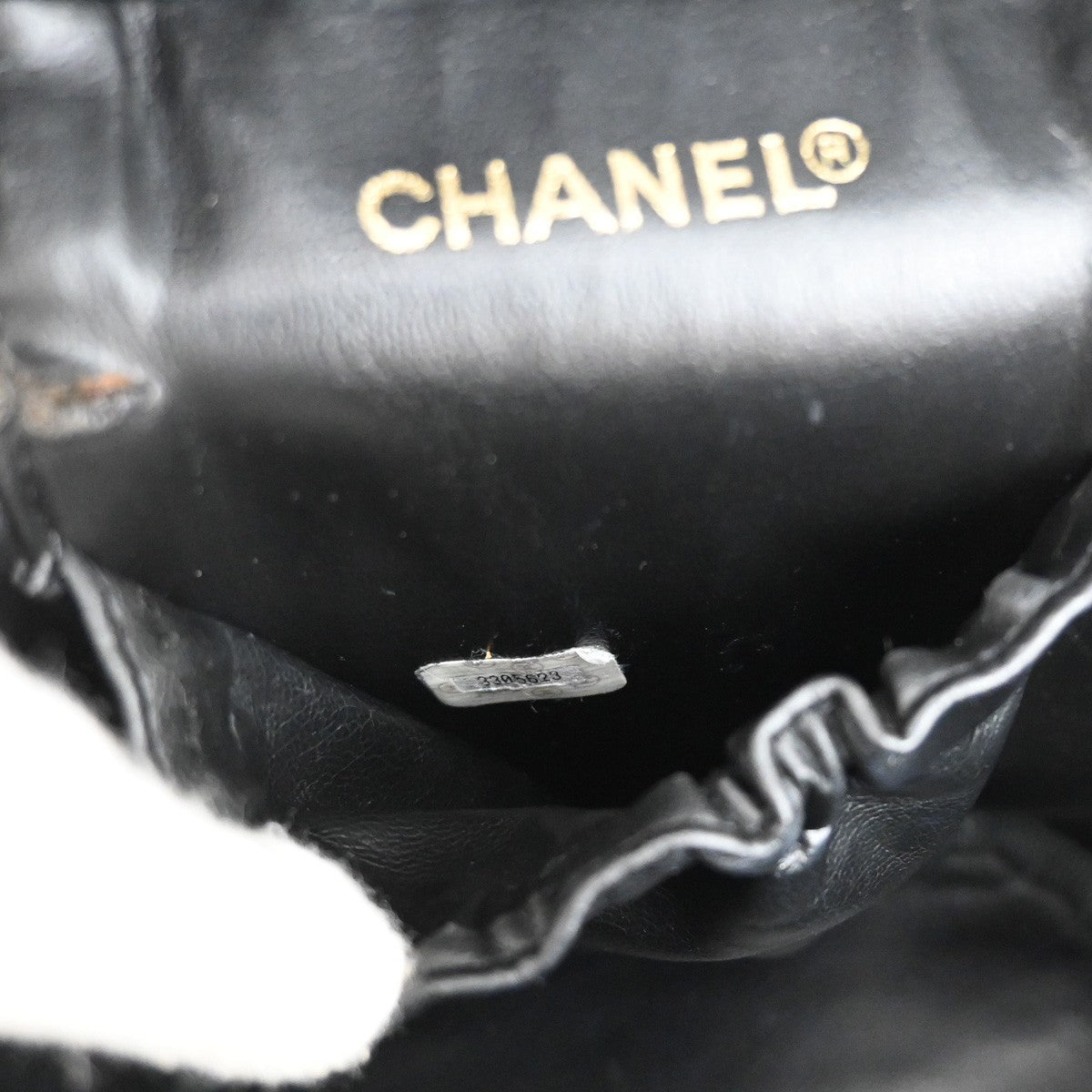 CHANEL CC Logo Bicolore Vanity Hand Bag Leather Black GHW Italy 76KB414