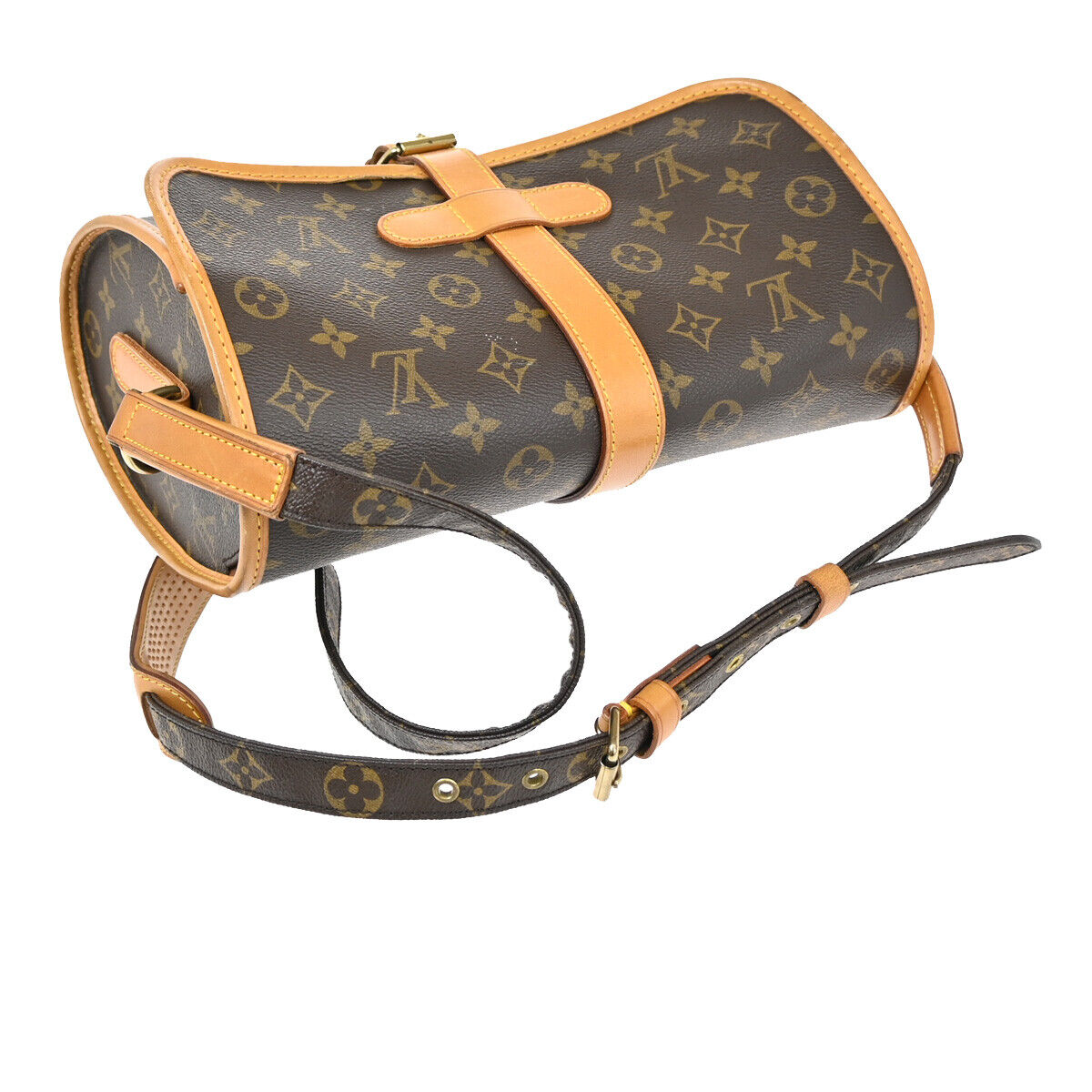 LOUIS VUITTON Logo Marne Shoulder Bag Monogram Leather Brown M51369 97RJ767