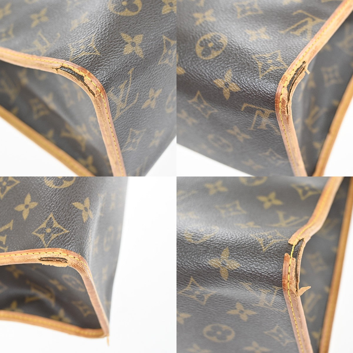 LOUIS VUITTON Popincourt Haut Shoulder Bag Monogram Leather Brown M40007 32YJ096