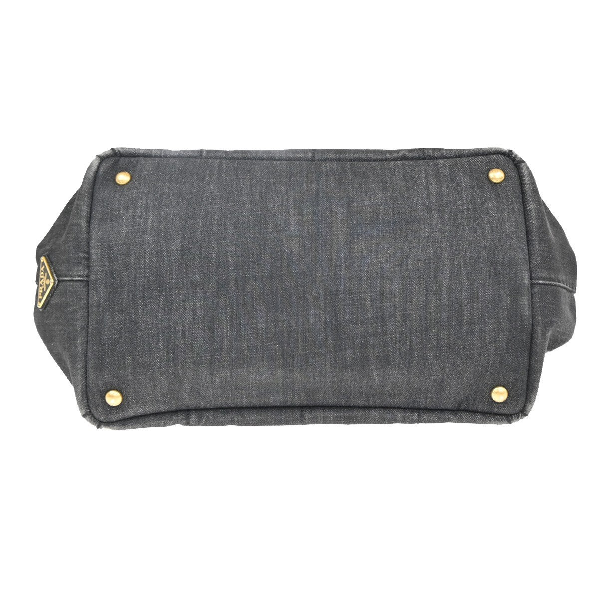 PRADA Logo Canapa 2way Shoulder Hand Bag Canvas Leather Black GHW 30MA676