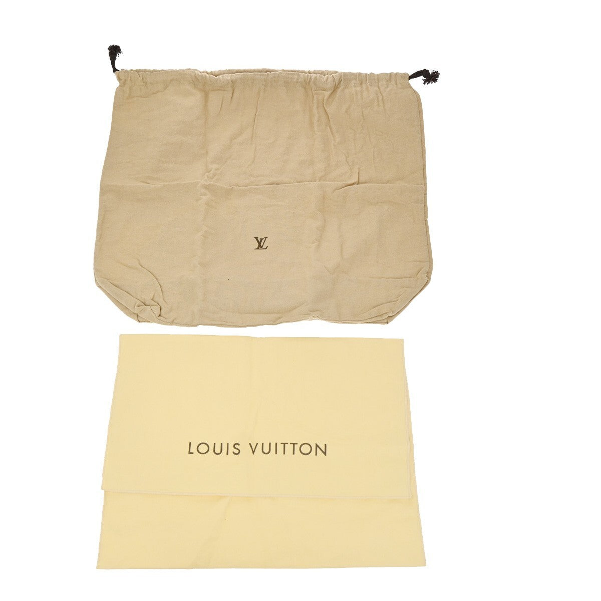 LOUIS VUITTON Logo 10 Set Dust Bag Drawstring Canvas Cotton Beige Brown 09EE128
