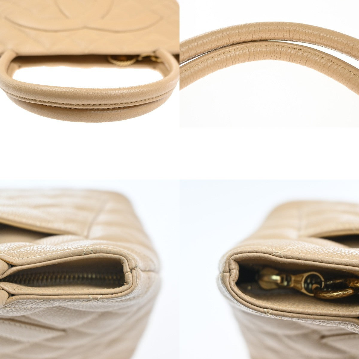 CHANEL CC Matelasse Shoulder Hand Bag Grained Calfskin Leather BE Italy 653RL760