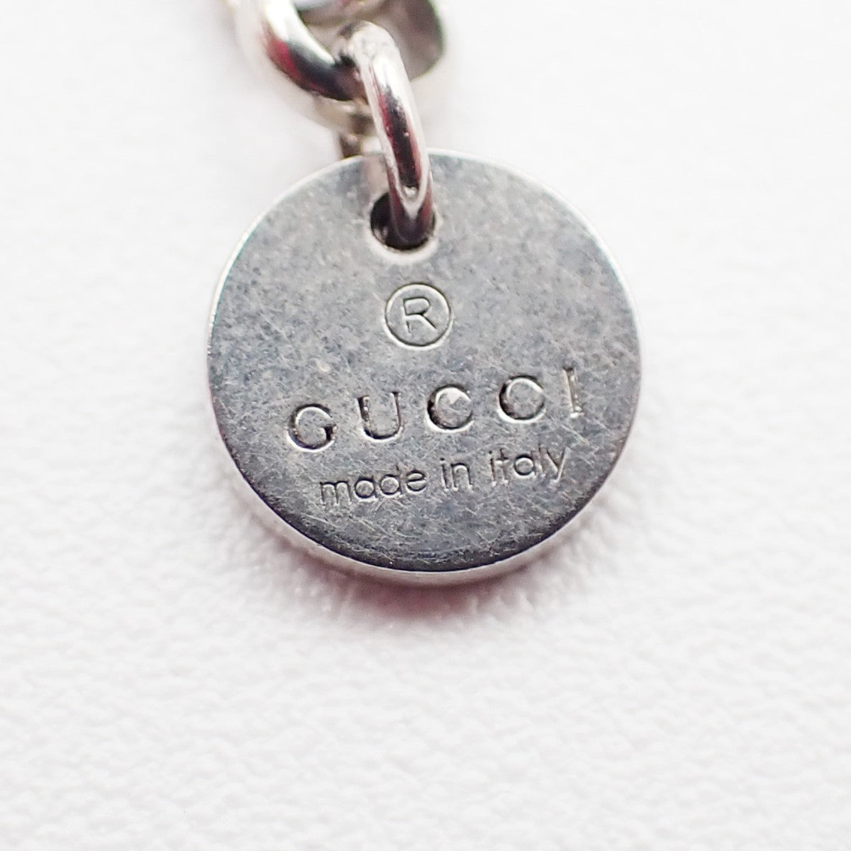 GUCCI Logo Interlocking G Chain Necklace AG925 Silver Italy 01KP557