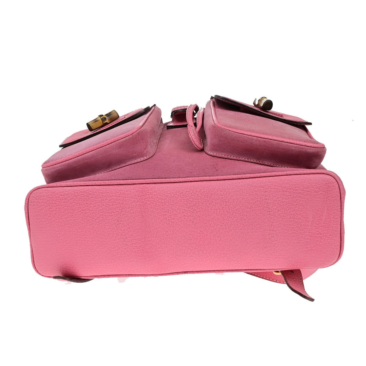 GUCCI Logo Bamboo Drawstring Backpack Bag Suede Leather Pink GHW Italy 35YH129