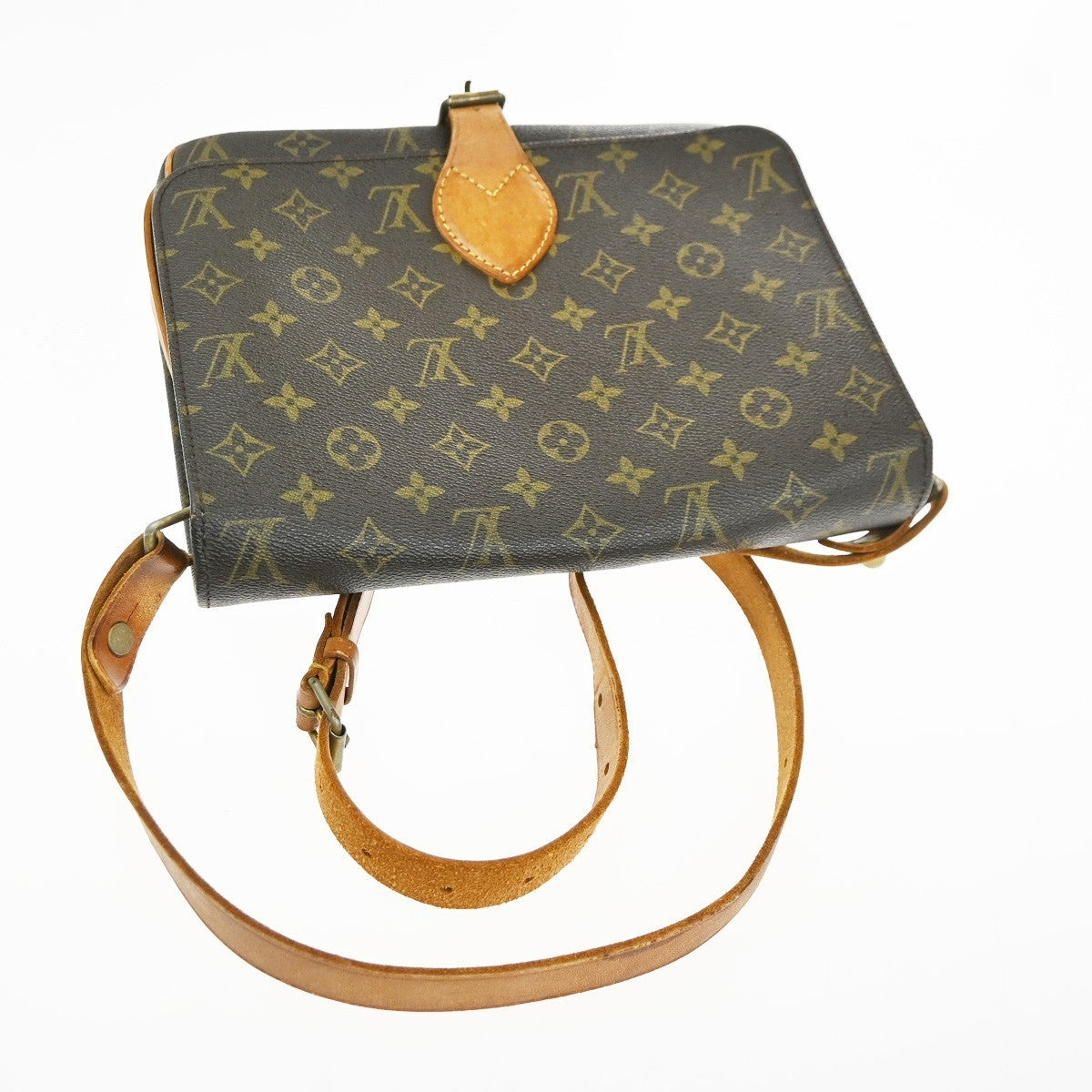 LOUIS VUITTON Cartouchiere GM Shoulder Bag Monogram Leather Brown M51252 32KC541