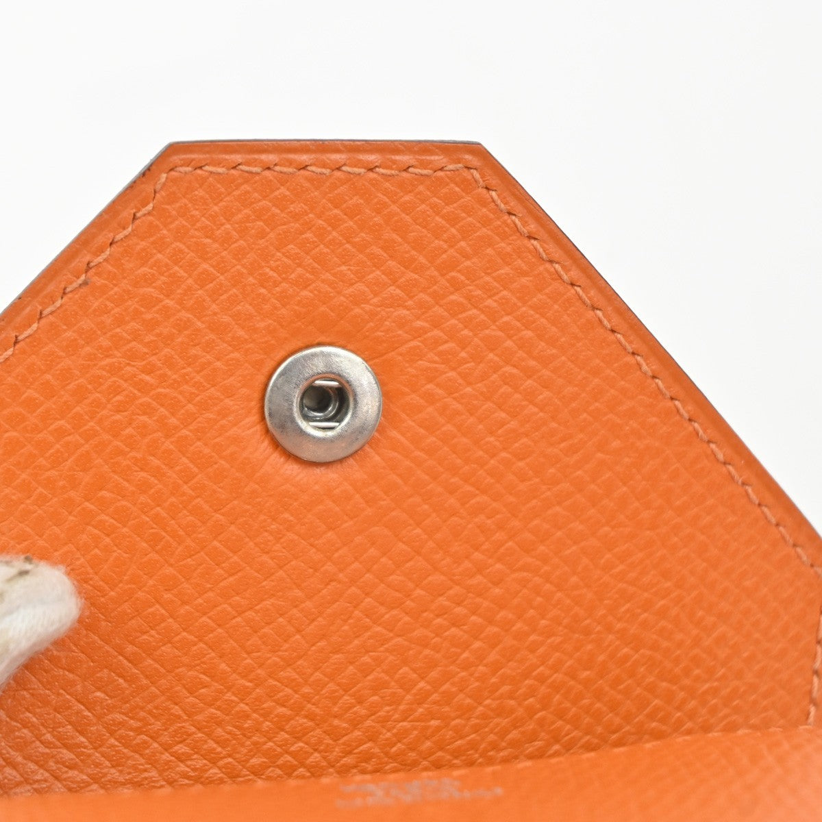 HERMES Logo Le Vingt Quatre Coin Case Epsom leather Orange France 30MA588
