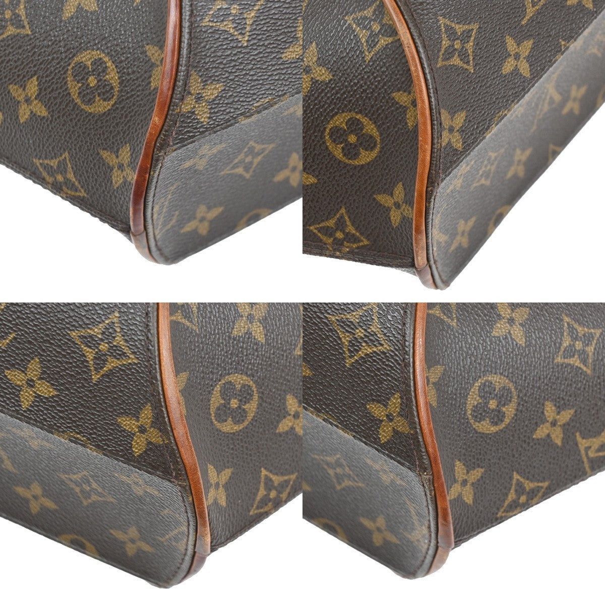 LOUIS VUITTON LV Logos Ellipse MM Hand Bag Monogram Leather Brown M51126 70TA322