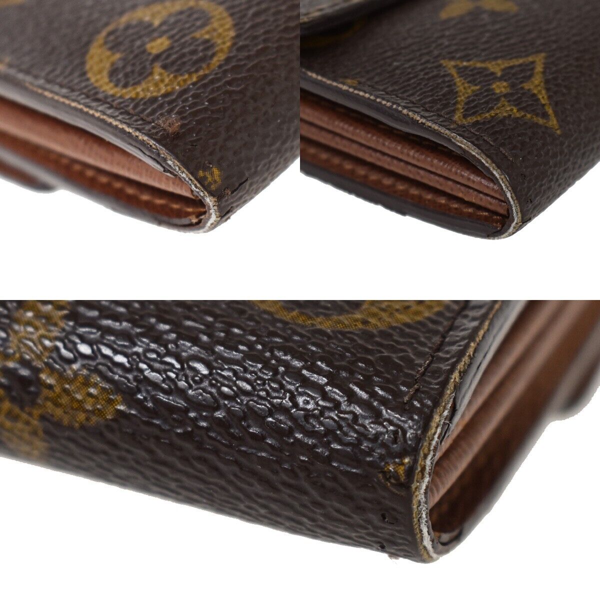 LOUIS VUITTON 2 Set Bifold Trifold Long Wallet Monogram Mat Leather BN 66YD247
