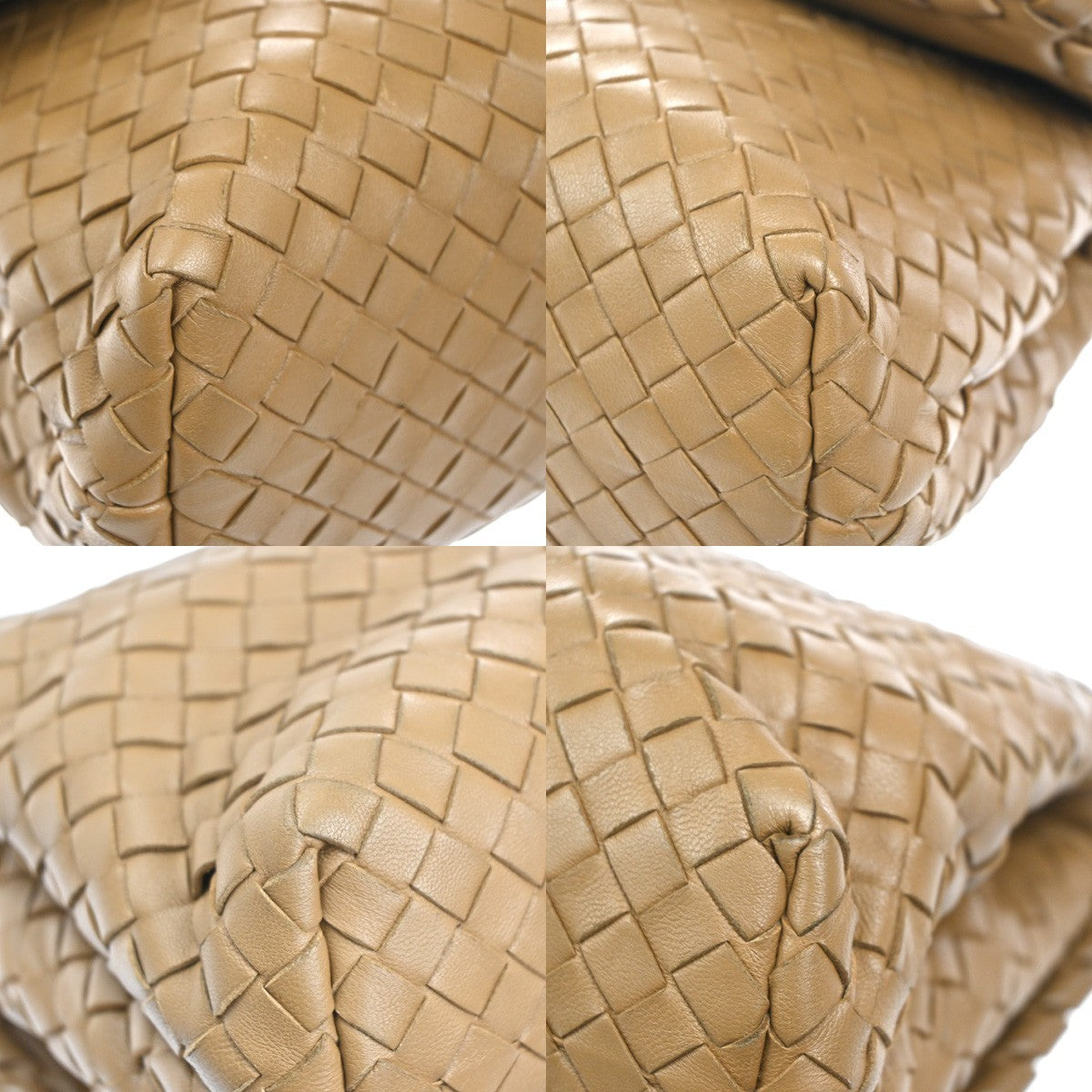 BOTTEGA VENETA Logo Intrecciato Chain Shoulder Bag Leather Beige Italy 26RL853