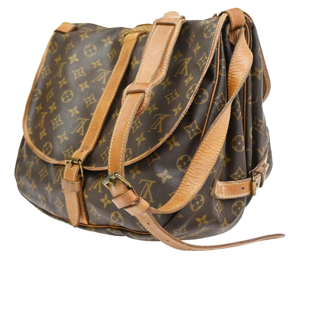 LOUIS VUITTON Saumur 35 Shoulder Bag Monogram Leather BN France M42254 39SA068