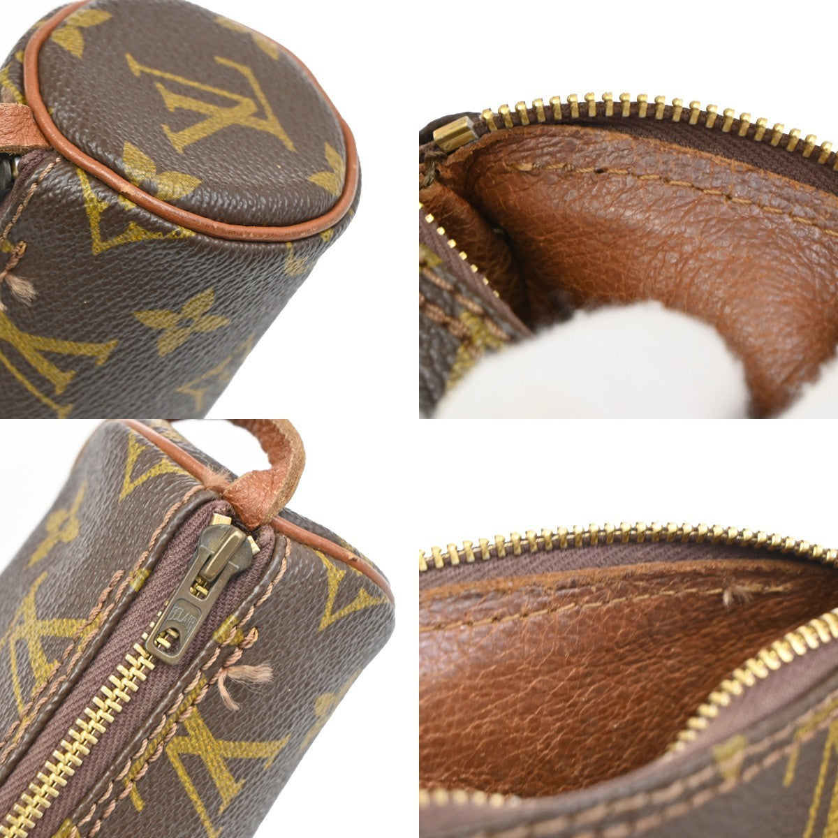LOUIS VUITTON Pochette Papillon Hand Bag Monogram Leather Brown M51380 67DA038