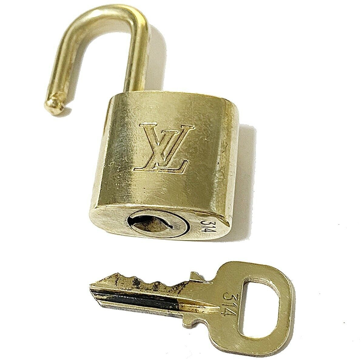 LOUIS VUITTON LV 10 SET PADLOCK KEY BAG CHARM CADENA GOLD-PLATED FRANCE 31MT193